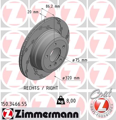 Tarcza hamulcowa ZIMMERMANN 150.3466.55