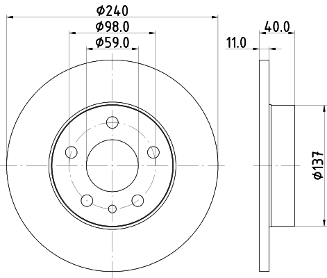 Tarcza hamulcowa HELLA PAGID 8DD 355 105-511