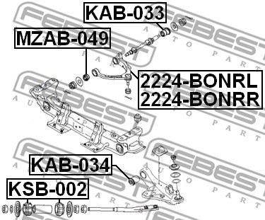 Wahacz zawieszenia koła FEBEST 2224-BONRL