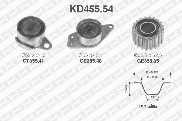 Zestaw paska rozrządu SNR KD455.54