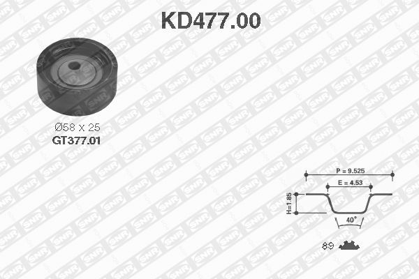 Zestaw paska rozrządu SNR KD477.00