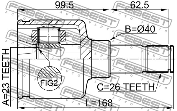 Przegub FEBEST 2111-CB420LH