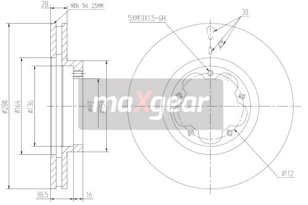 Tarcza hamulcowa MAXGEAR 19-1333