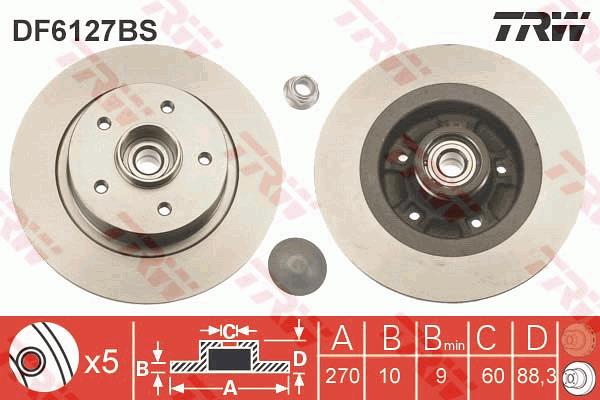 Tarcza hamulcowa TRW DF6127BS