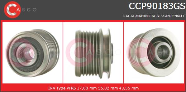 Koło pasowe alternatora CASCO CCP90183GS