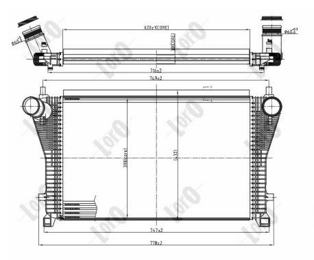 Chłodnica powietrza intercooler ABAKUS 053-018-0014