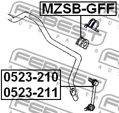 Guma stabilizatora FEBEST MZSB-GFF