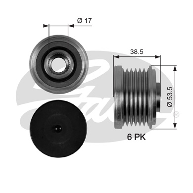 Sprzęgło alternatora GATES OAP7055