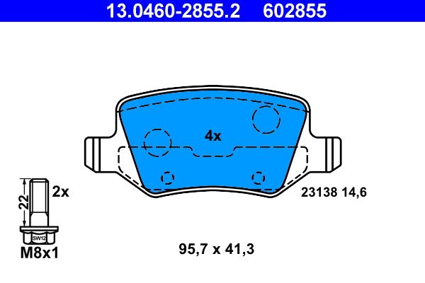 Klocki hamulcowe ATE 13.0460-2855.2