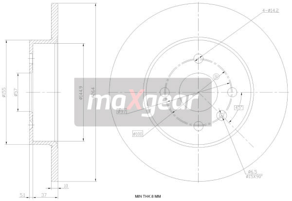 Tarcza hamulcowa MAXGEAR 19-1020