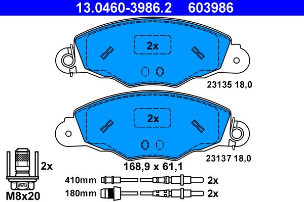 Klocki hamulcowe ATE 13.0460-3986.2