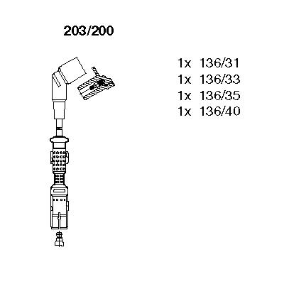 Przewody zapłonowe BREMI 203/200
