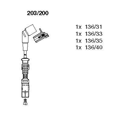 Przewody zapłonowe BREMI 203/200