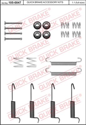 Zestaw montażowy szczęk hamulcowych QUICK BRAKE 105-0047