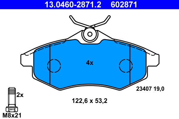 Klocki hamulcowe ATE 13.0460-2871.2