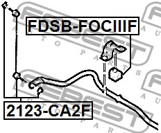 Guma stabilizatora FEBEST FDSB-FOCIIIF