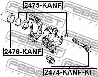 Tłoczek zacisku hamulcowego FEBEST 2476-KANF