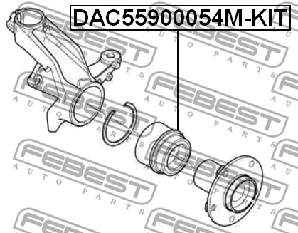 Zestaw łożysk koła FEBEST DAC55900054M-KIT