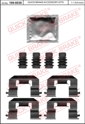 Zestaw akcesoriów montażowych  klocków hamulcowych QUICK BRAKE 109-0038