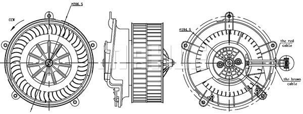 Wentylator wnętrza MAHLE AB 17 000S