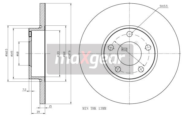 Tarcza hamulcowa MAXGEAR 19-0783