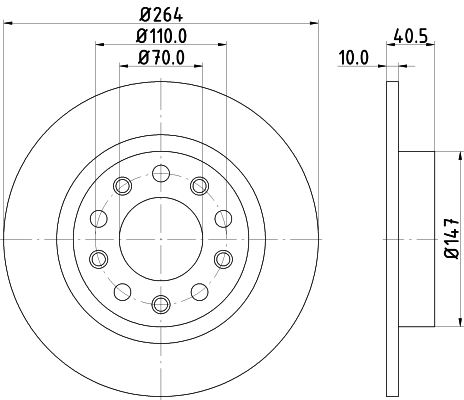 Tarcza hamulcowa HELLA PAGID 8DD 355 117-241