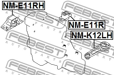 Poduszka silnika FEBEST NM-E11RH