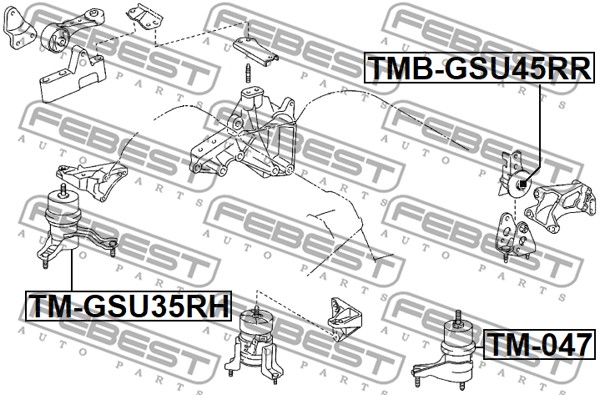 Poduszka silnika FEBEST TM-GSU35RH