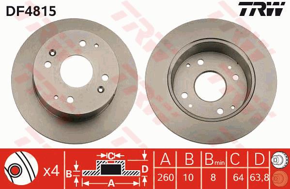 Tarcza hamulcowa TRW DF4815