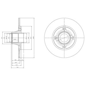 Tarcza hamulcowa DELPHI BG9033RS