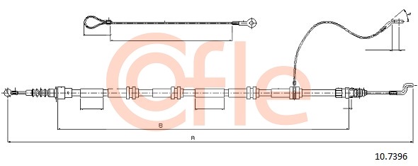 Linka hamulca ręcznego COFLE 92.10.7396
