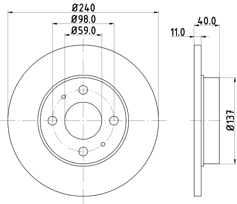 Tarcza hamulcowa HELLA 8DD 355 103-151