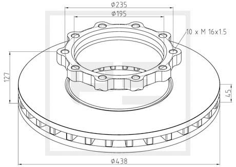 Tarcza hamulcowa PE AUTOMOTIVE 146.204-00A