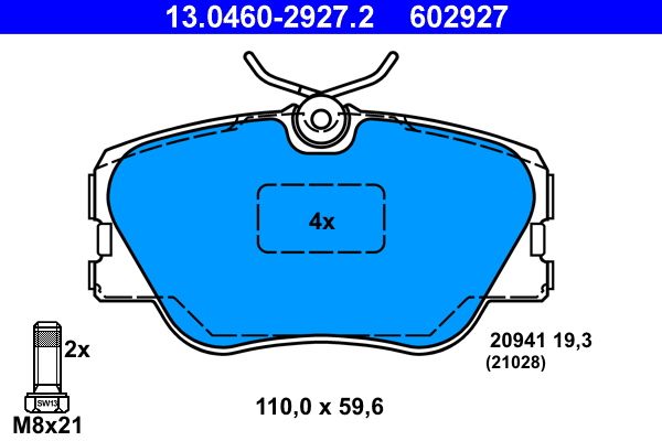 Klocki hamulcowe ATE 13.0460-2927.2