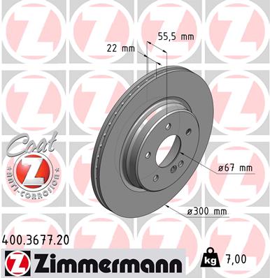 Tarcza hamulcowa ZIMMERMANN 400.3677.20