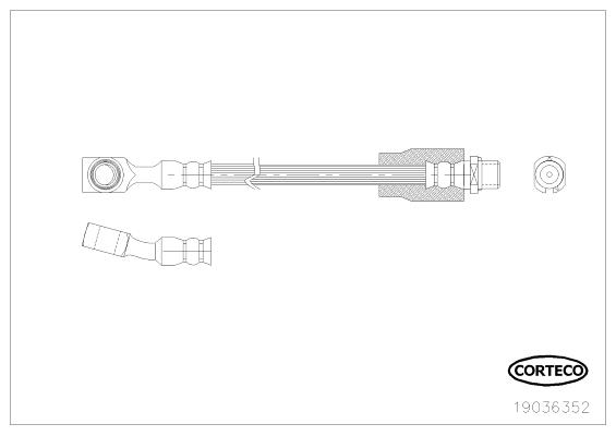 Przewód hamulcowy elastyczny CORTECO 19036352