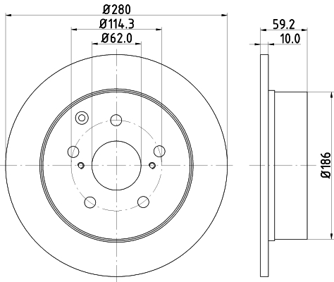 Tarcza hamulcowa HELLA PAGID 8DD 355 119-121