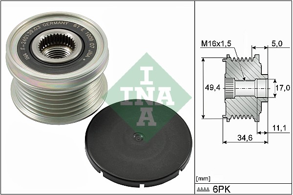 Sprzęgło alternatora INA 535 0155 10