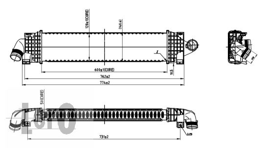 Chłodnica powietrza intercooler ABAKUS 017-018-0001