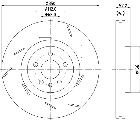 Tarcza hamulcowa HELLA 8DD 355 134-351