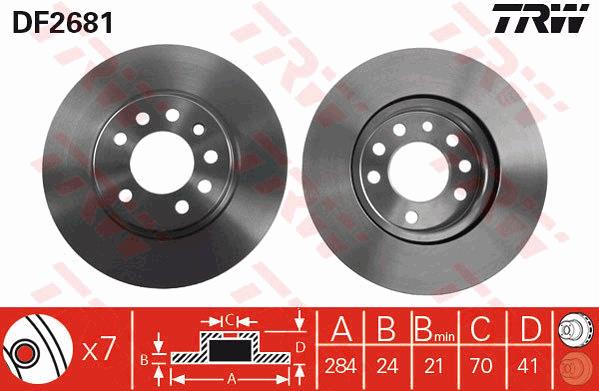 Tarcza hamulcowa TRW DF2681