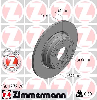 Tarcza hamulcowa ZIMMERMANN 150.1272.20