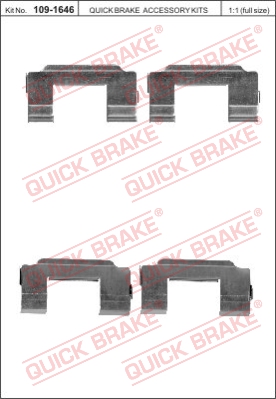 Zestaw akcesoriów montażowych  klocków hamulcowych QUICK BRAKE 109-1646