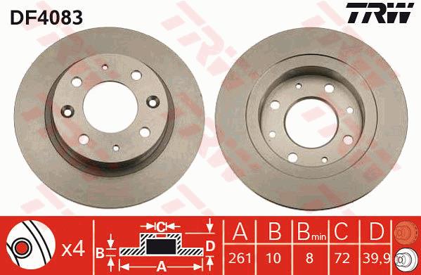 Tarcza hamulcowa TRW DF4083