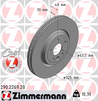 Tarcza hamulcowa ZIMMERMANN 290.2269.20