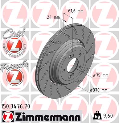 Tarcza hamulcowa ZIMMERMANN 150.3476.70