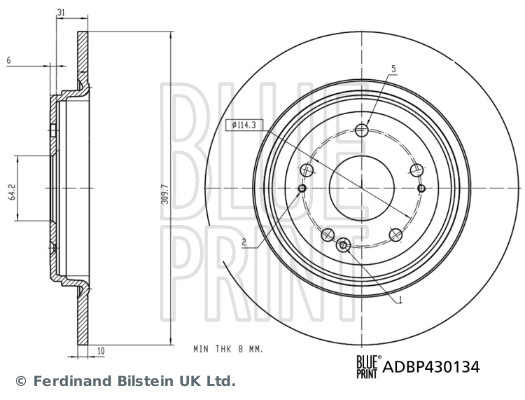 Tarcza hamulcowa BLUE PRINT ADBP430134