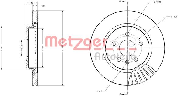 Tarcza hamulcowa METZGER 6110371