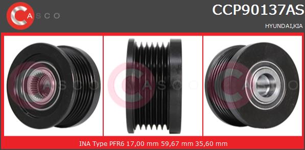 Koło pasowe alternatora CASCO CCP90137AS