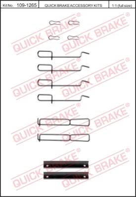 Zestaw akcesoriów montażowych  klocków hamulcowych QUICK BRAKE 109-1265